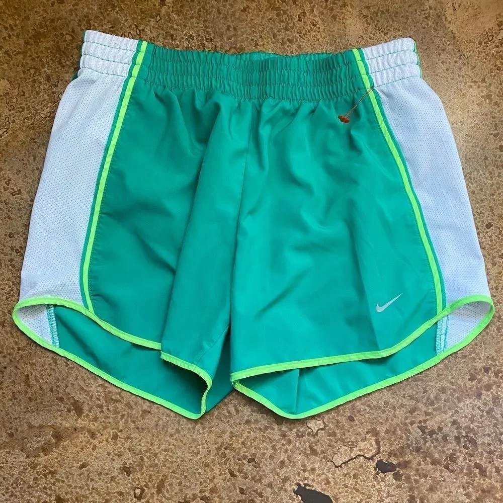 Nike green and neon yellow Dri-FIT Running Shorts